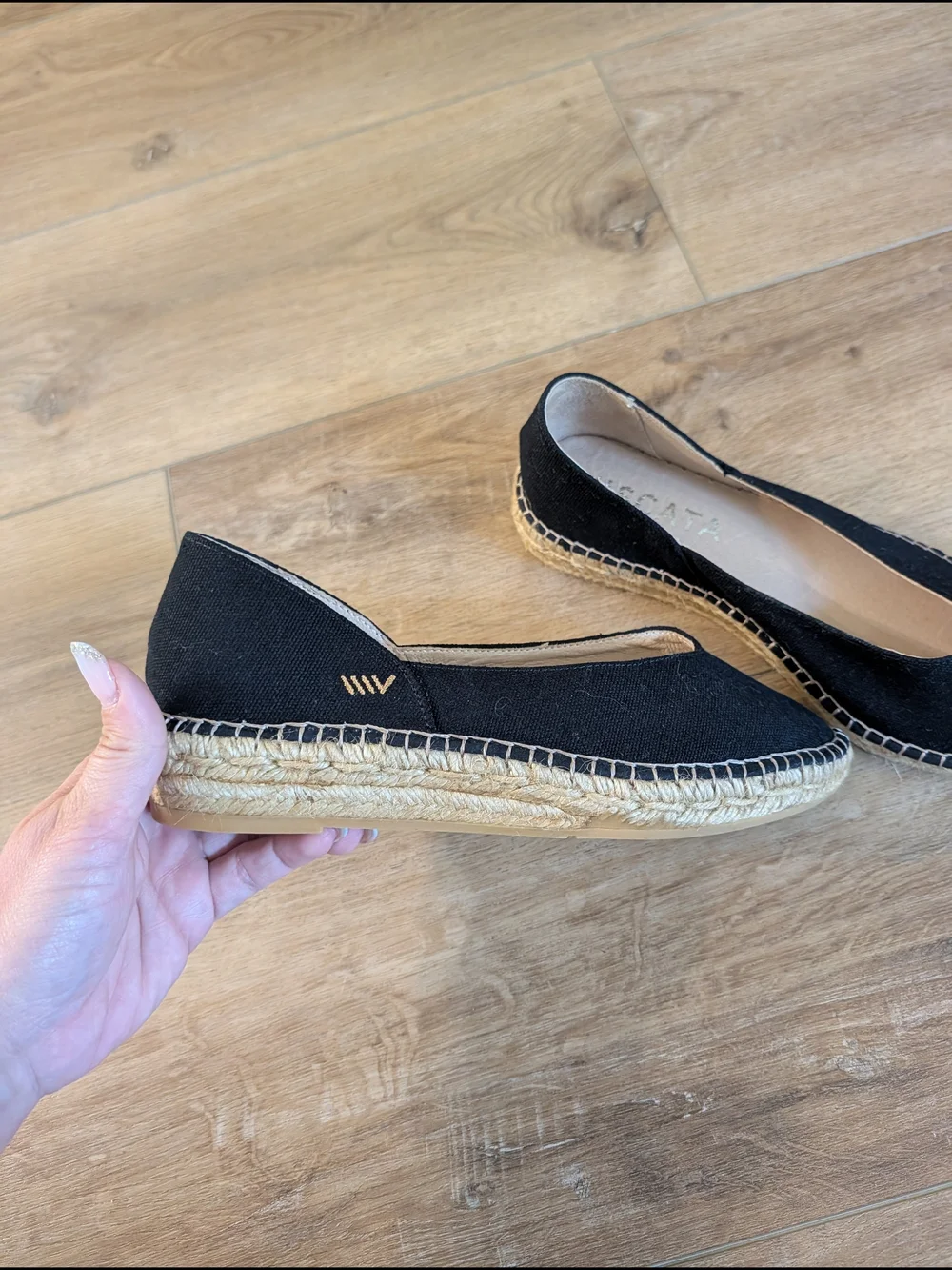 Black Espadrille Flats - Women's Slip-On Canvas Shoes